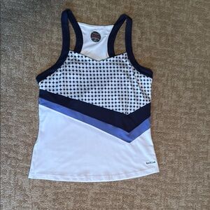 Bolle Navy, Blue, and White Patterned Sports Tank Top